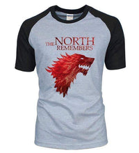 Load image into Gallery viewer, VIKING LAIR T-Shirt black gray / S The North Remembers Raglan Shirt