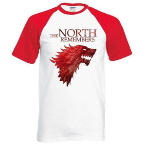 VIKING LAIR T-Shirt red white / S The North Remembers Raglan Shirt