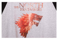 Load image into Gallery viewer, VIKING LAIR T-Shirt The North Remembers Raglan Shirt
