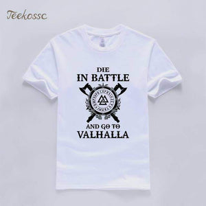 VIKING LAIR white / S Die In Battle And Go To Valhalla Tshirt