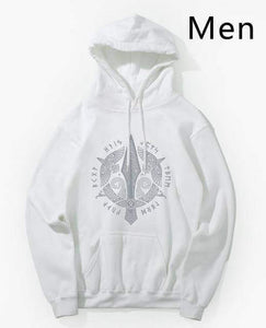 VIKING LAIR White / Small(US) Berserker Stylish Hoodies